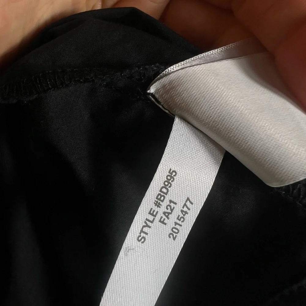 J CREW Smocked Puff Sleeve Black Cotton Poplin Midi Dress Womens Small - Picture 10 of 10